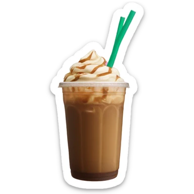 Starbucks cookie butter cold brew with pink straw  sticker