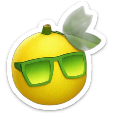 Citron minecraft qui porte des lunettes de soleil  sticker