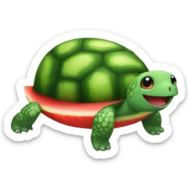 Turtle watermelon sticker