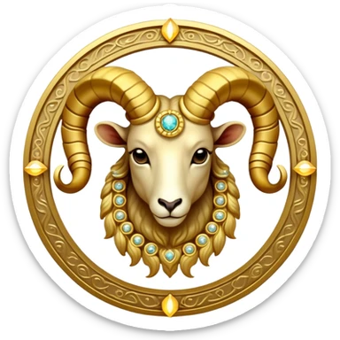 aries sign glowing sticker