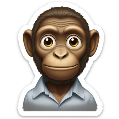 A monkey handlig a busines but its getting impossible sticker