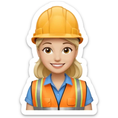 woman under construction sticker