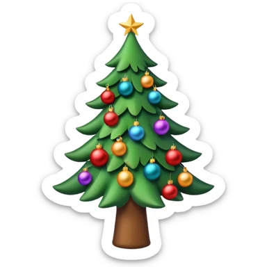 Happy Christmas tree sticker