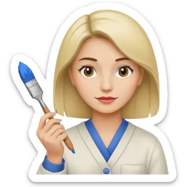 woman painter sticker