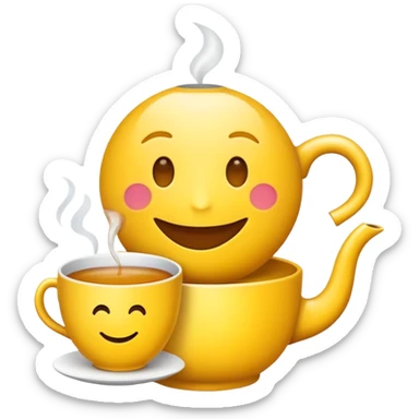 Emoji sipping tea  sticker