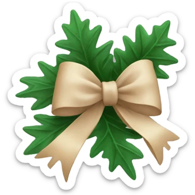 Christmas branch with beige bow sticker