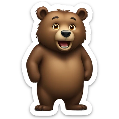 Grizzly bear standing sticker