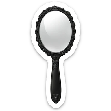 black Vintage hand mirror  sticker