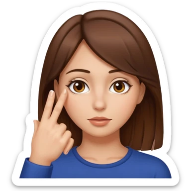 Mulher tampando o rosto,mas tirando um dedo e olhando sticker