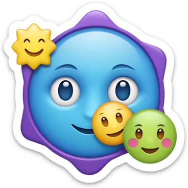 Bandera color azul amarillo morado y verde, seccionada en 4 sticker