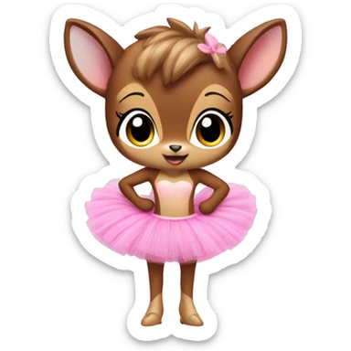 Bambi in a pink tutu sticker