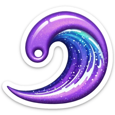 glitter roxo wave sticker
