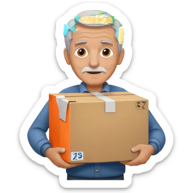 box carrier old man sticker