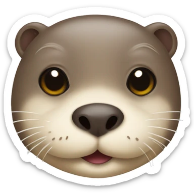 Otter with a small beige heart sticker