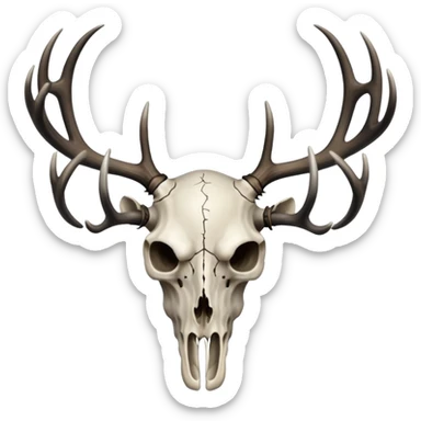 Deer skull with antlers and black spiderwebs sticker