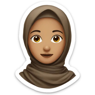 Muslim girl with a brown scarf and brown eyes sticker
