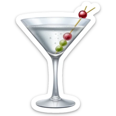 silver coloured cocktail in martini glass sticker