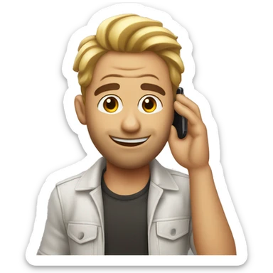 hermosa chico hablando por celular sticker