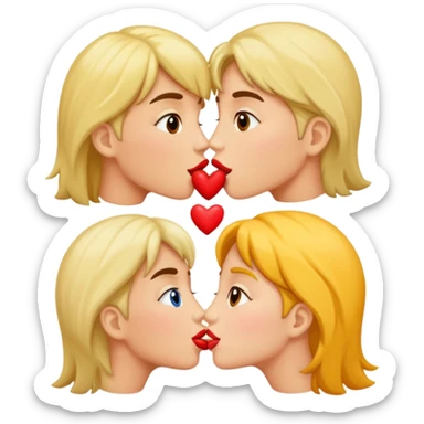 Make me an image of kissing 5 kisses sticker