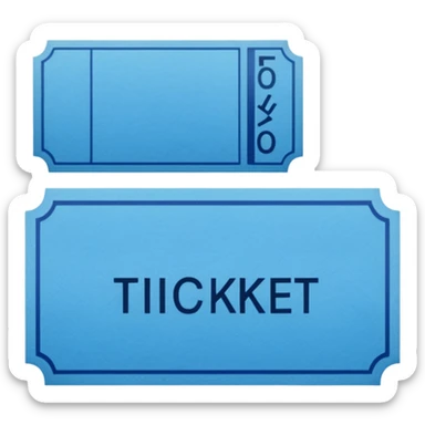 Blue ticket sticker