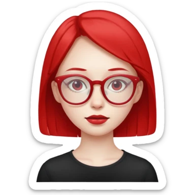 Una niña rara con anteojos rojos extra delgada y fea sticker