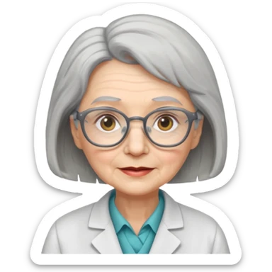 scientist professor old woman sticker