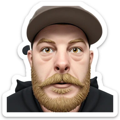 portrait of a bearded man sticker