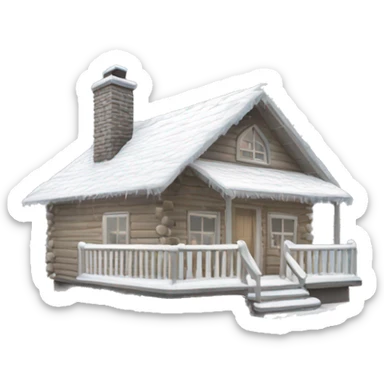 White Christmas cabin sticker