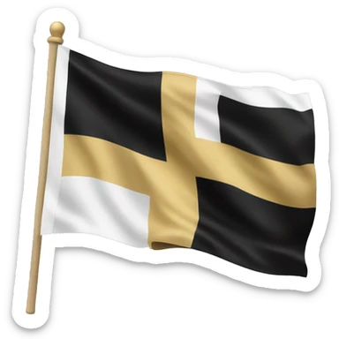 Flag with the colours white, gold, black sticker