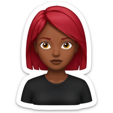 🙎🏾‍♀️ black shirt red hair  sticker