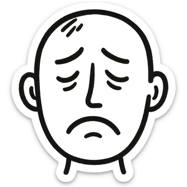 illustration of a sad human face sticker
