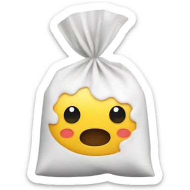 Mini plastic bag with flour inside  sticker