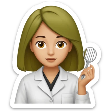 mujer peinandose en la peluqueria sticker