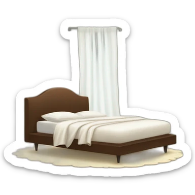 stylish bed with sheet sticker