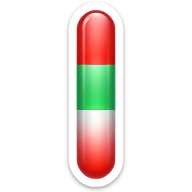 A vertical capsule-shaped progress bar with a color gradient from green at the bottom to red at the top. The bar is divided into segments by thin lines, with bold, outlined numbers scaling upward next to it.  sticker