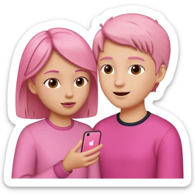 🗣️this but pink and two of the are talking to each other sticker