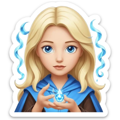 Witch magicien blonde woman blue eyes sticker