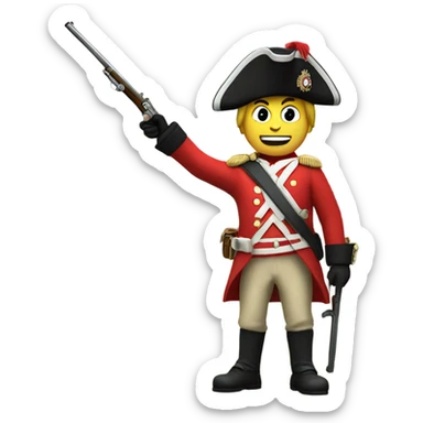 british redcoat saluting with musket in hand sticker
