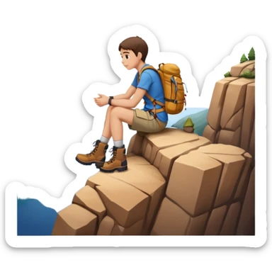 Sitting on edge of cliff sticker