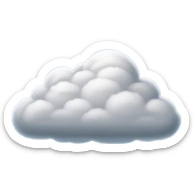 Cinematic Realistic Stratus Emoji, Low and layered, with uniform, gray clouds covering the sky in a smooth, even blanket. The clouds seem to hang gently in the atmosphere, creating a soft, diffused light below. Soft glowing outline, capturing the essence of calm, peaceful overcast skies in a serene stratus cloud! sticker