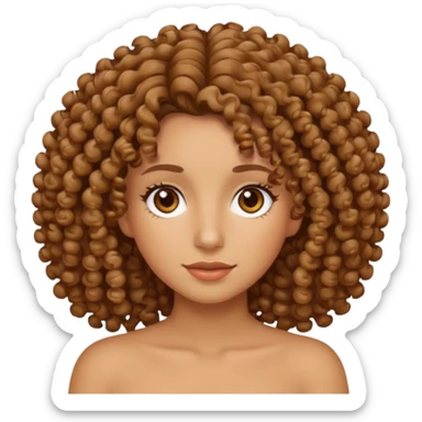 Mujer piel canela y pelo rizado sticker