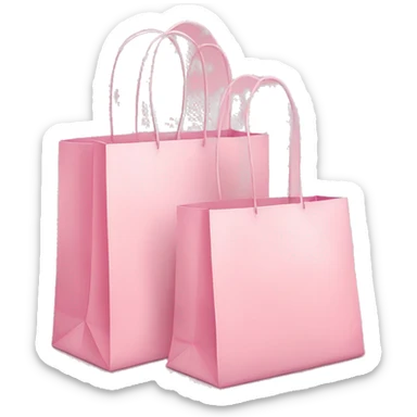 Two Soft pink shopping bags sticker