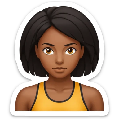 Femme noire avec cheveux noir et qui fait du sport sticker