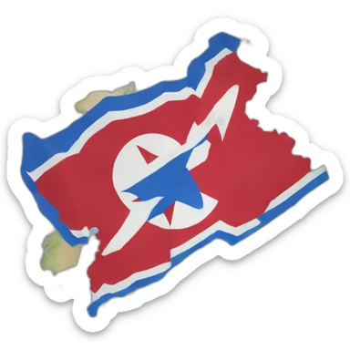 North Korea flag map sticker