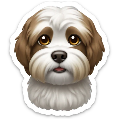 A small brown and white shitzu sticker