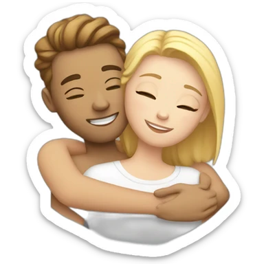 White Couple hugging each other sticker