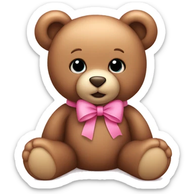 teddy bear with a pink bow  sticker