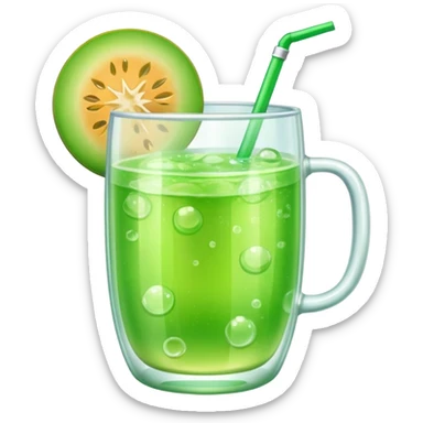small cup of transparent cup with green melon soda sticker