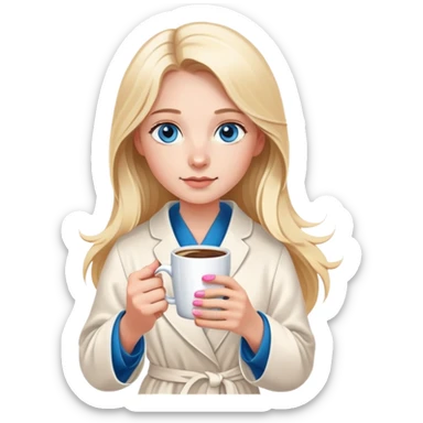 girl
blue eyes
long blond hair
wearing housecoat
holding a white mug of coffee
wearing rose gold apple watch girl
blue eyes
long blond hair
wearing housecoat
holding a white mug of coffee
wearing rose gold apple watch  sticker