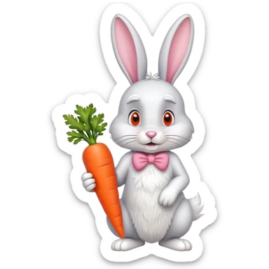 bugs bunny cartoon rabbit with carrot sticker